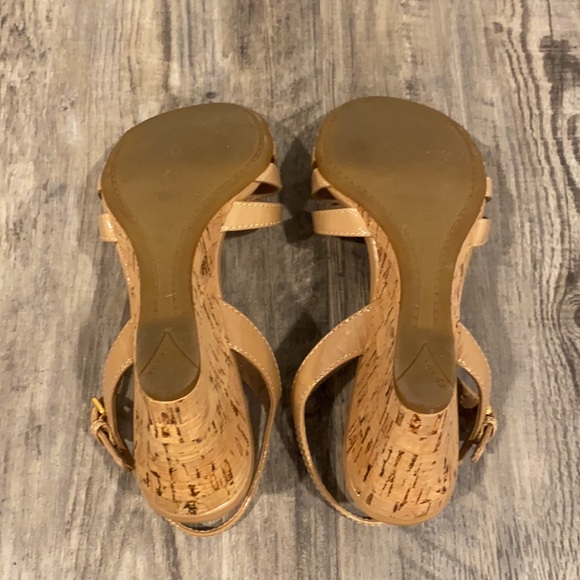 Prada Patent Leather Nude Sandals Wedges Shoes - Picture 9 of 15